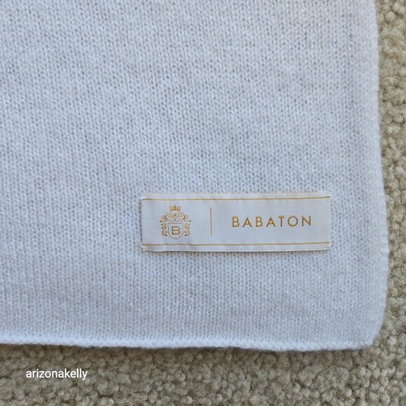 NWOT Babaton Cashmere Knit Scarf White - Picture 3 of 11
